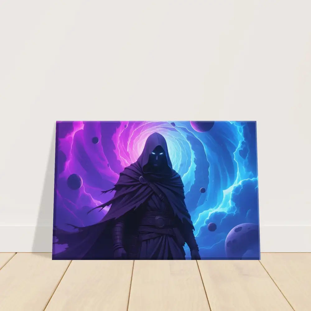 Framed fantasy art print of Cloaked Figure from Voidwalker’s Gate at PixiOnyx Gallery