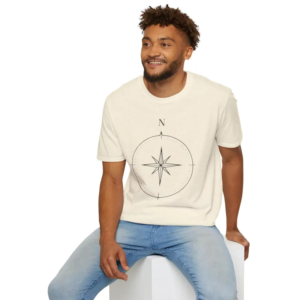 Unisex T-Shirt with compass rose design made from ring-spun cotton, ideal for outdoor activities