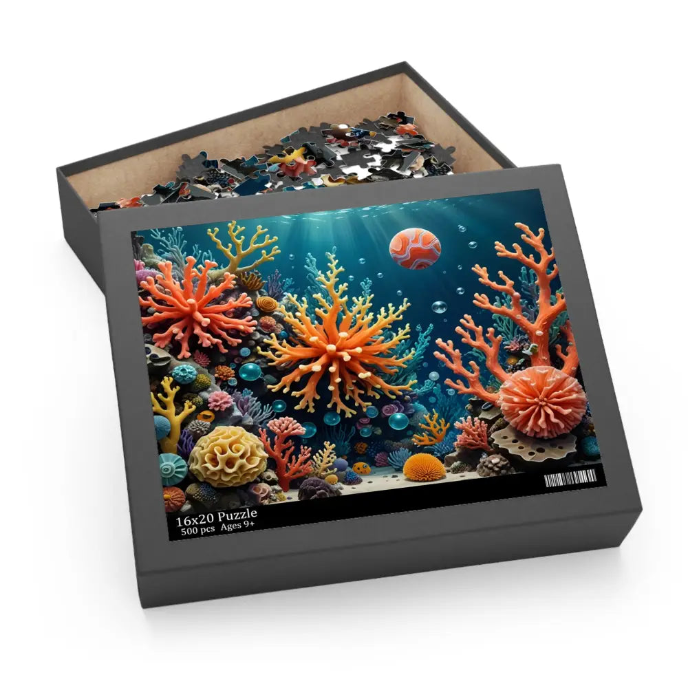 Coral Reef Jigsaw Puzzle displayed in Coral Reverie Underwater Dreamscape PixiOnyx