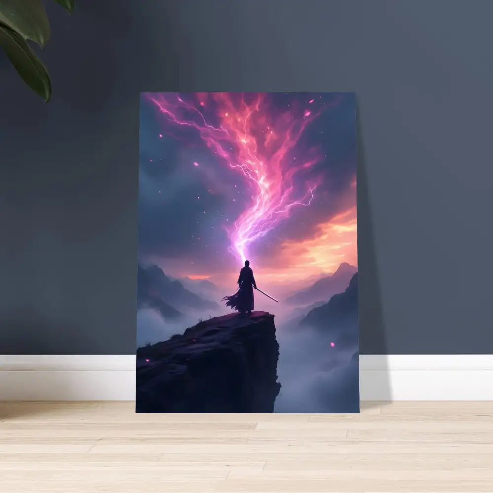 Fantasy art print titled Cosmic Cliff Poster The Edge of Power by PixiOnyx Fine Art