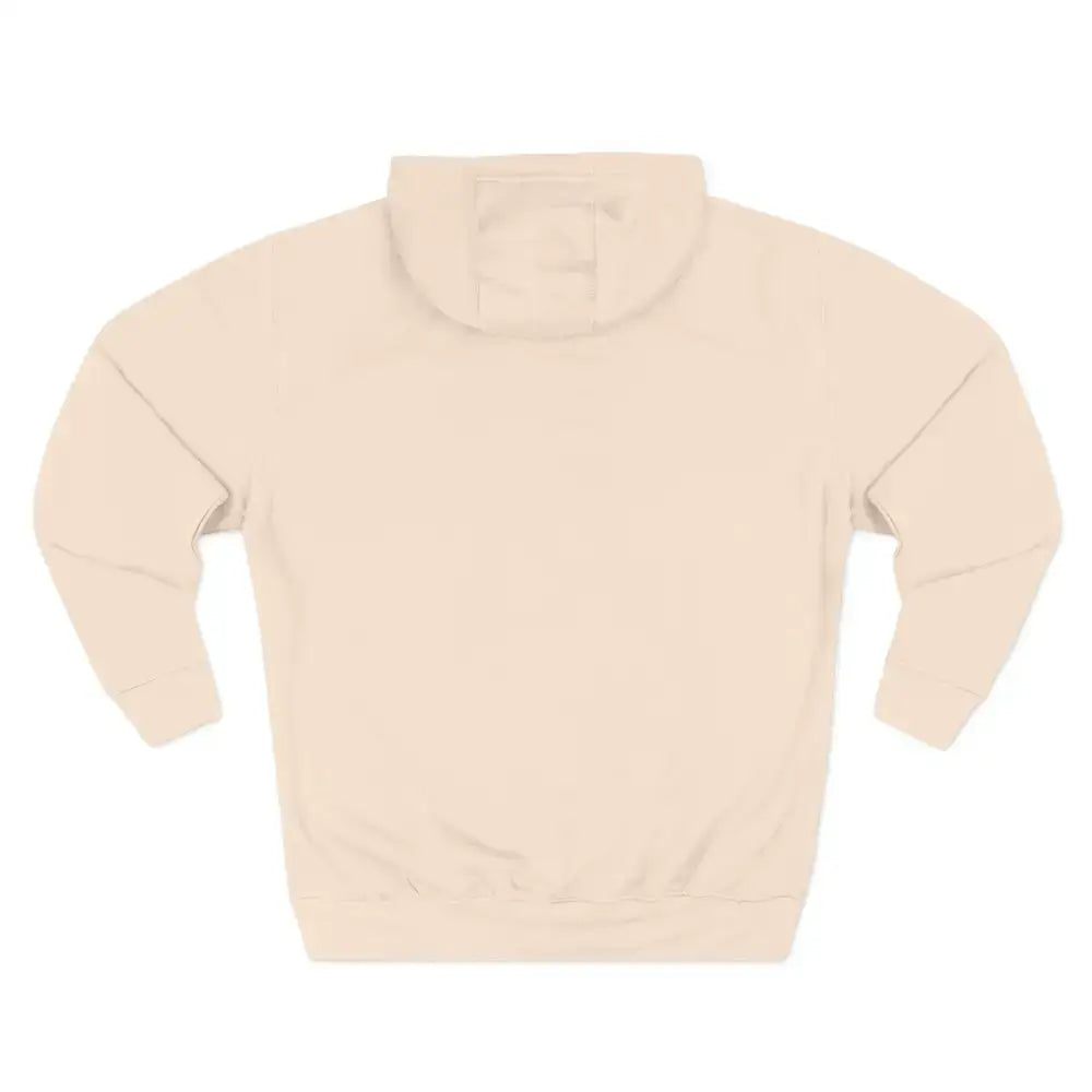 Plain beige Cozy Compass unisex hoodie with adjustable hood, low heat fleece care