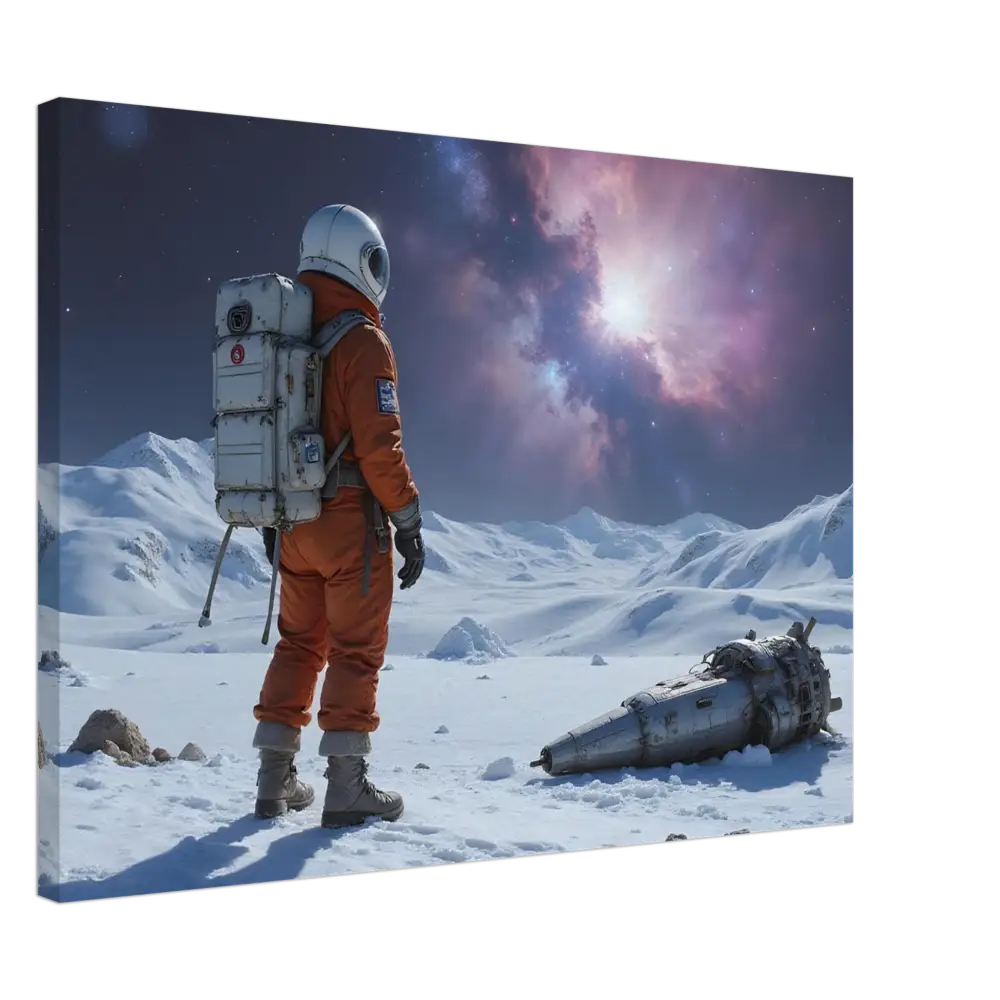 Astronaut canvas print titled Crashed Astronaut Silent Descent on PixiOnyx Wrapped Print