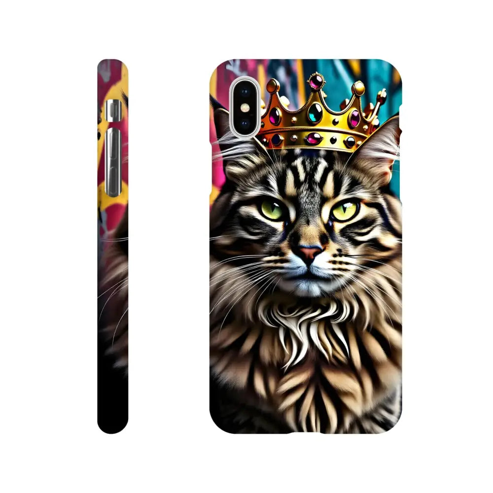 Cat-themed phone case for iPhone from PixiOnyx Urban Royalty Shell collection