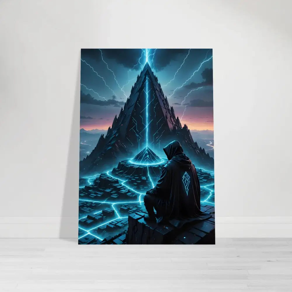 Framed fantasy art print Electric Ascension Fine Art Poster by PixiOnyx displayed