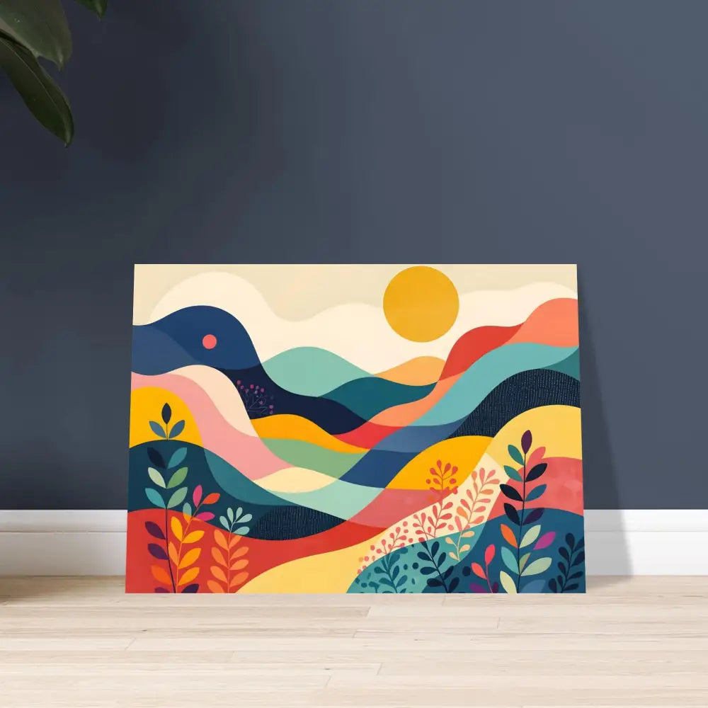 Colorful abstract landscape painting featured on PixiOnyx Dreamscape Fine Art Poster