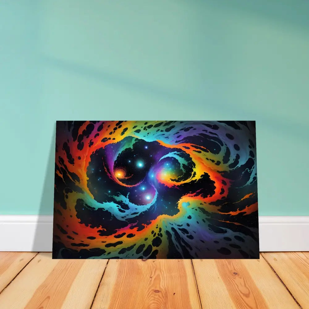 Colorful nebula artwork displayed on Fine Art Poster Cosmic Tides PixiOnyx Abstract Dreamscape