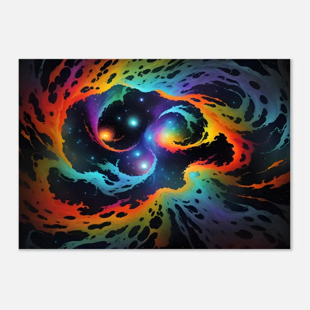 Colorful cosmic nebula artwork on Fine Art Poster Cosmic Tides by PixiOnyx Abstract Dreamscape