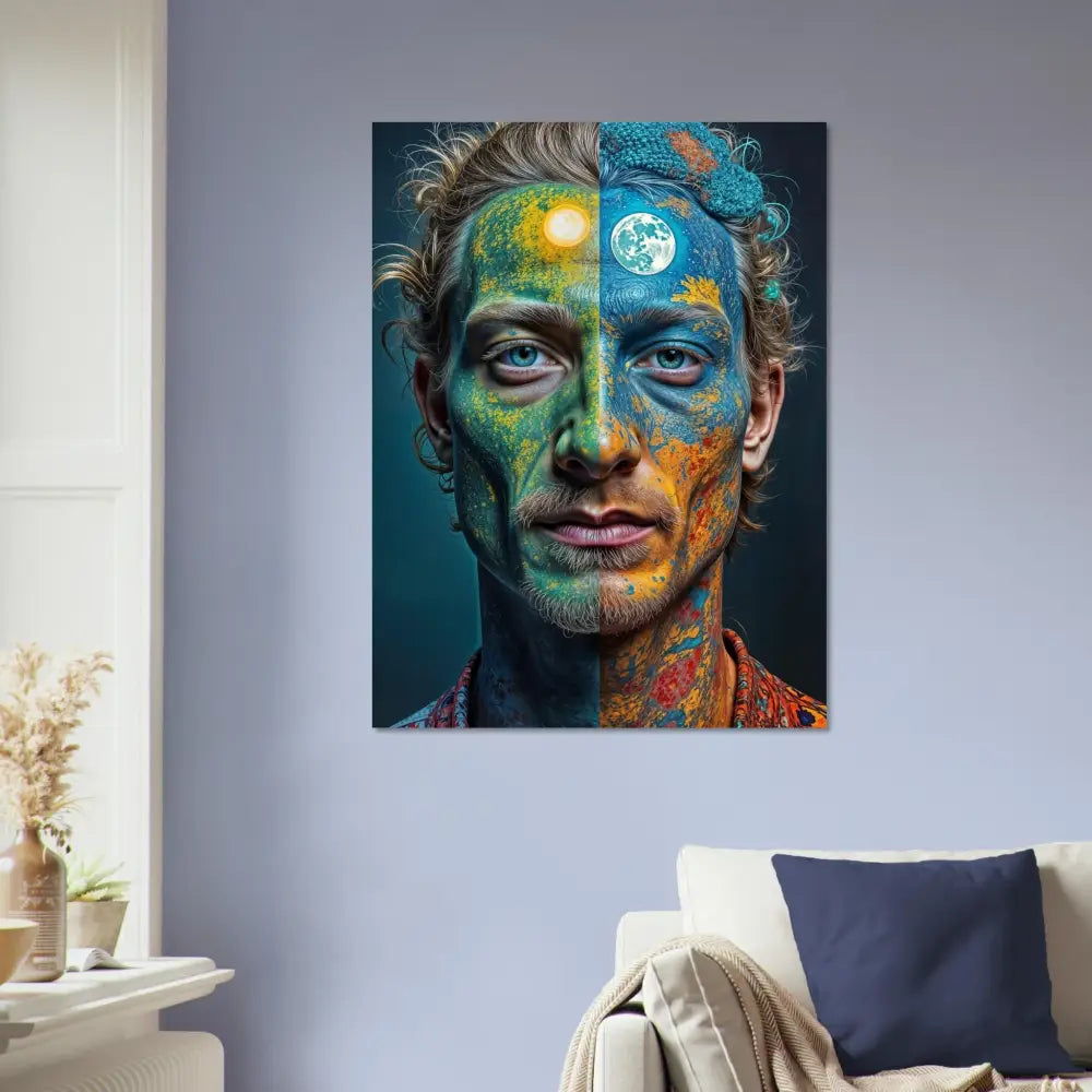 Colorful Psychedelic Portrait of a Man for Fine Art Poster Faces of the Wild Code