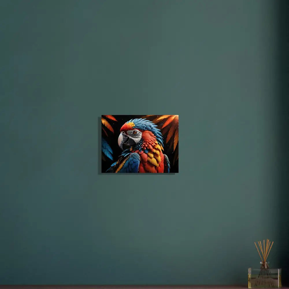 Colorful Macaw Portrait on Fine Art Poster Macaw Ascendant by PixiOnyx Avian Reverie