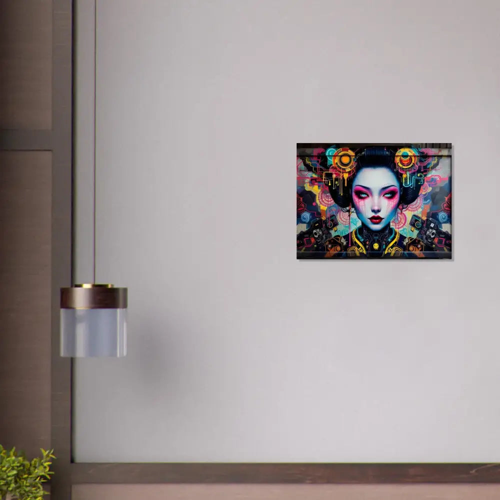 Colorful Geisha wall art poster from PixiOnyx Urban Circuit Icon series