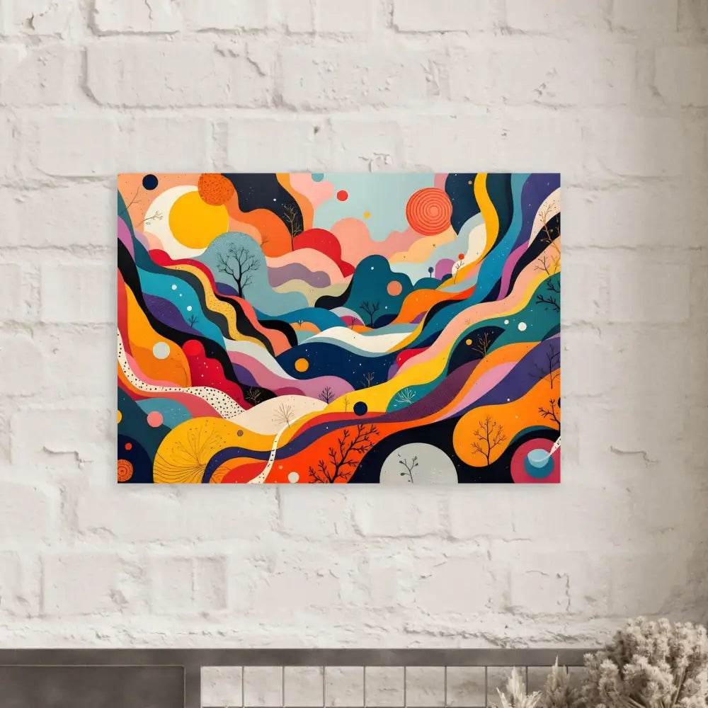 Colorful abstract landscape painting on PixiOnyx Psychedelic Landscape Flowstate poster