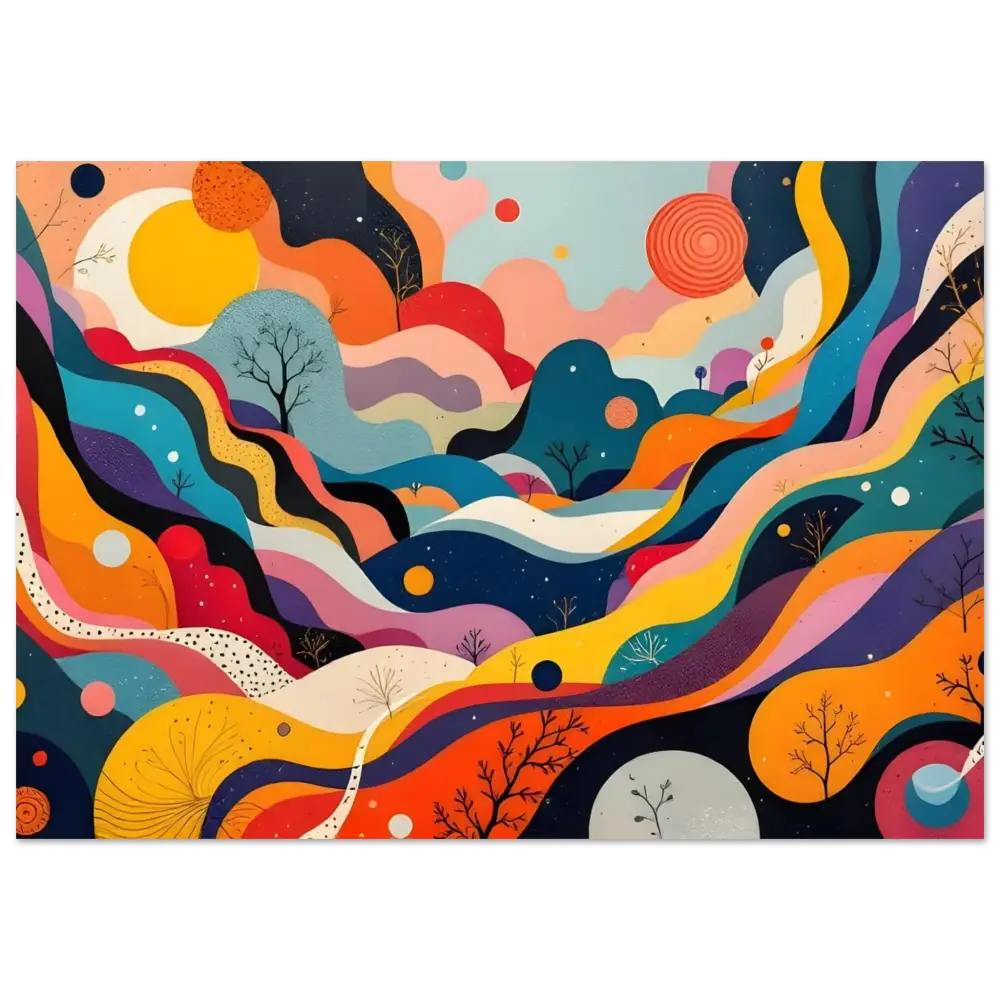 Abstract colorful landscape painting for Fine Art Poster Psychedelic Landscape Flowstate by PixiOnyx