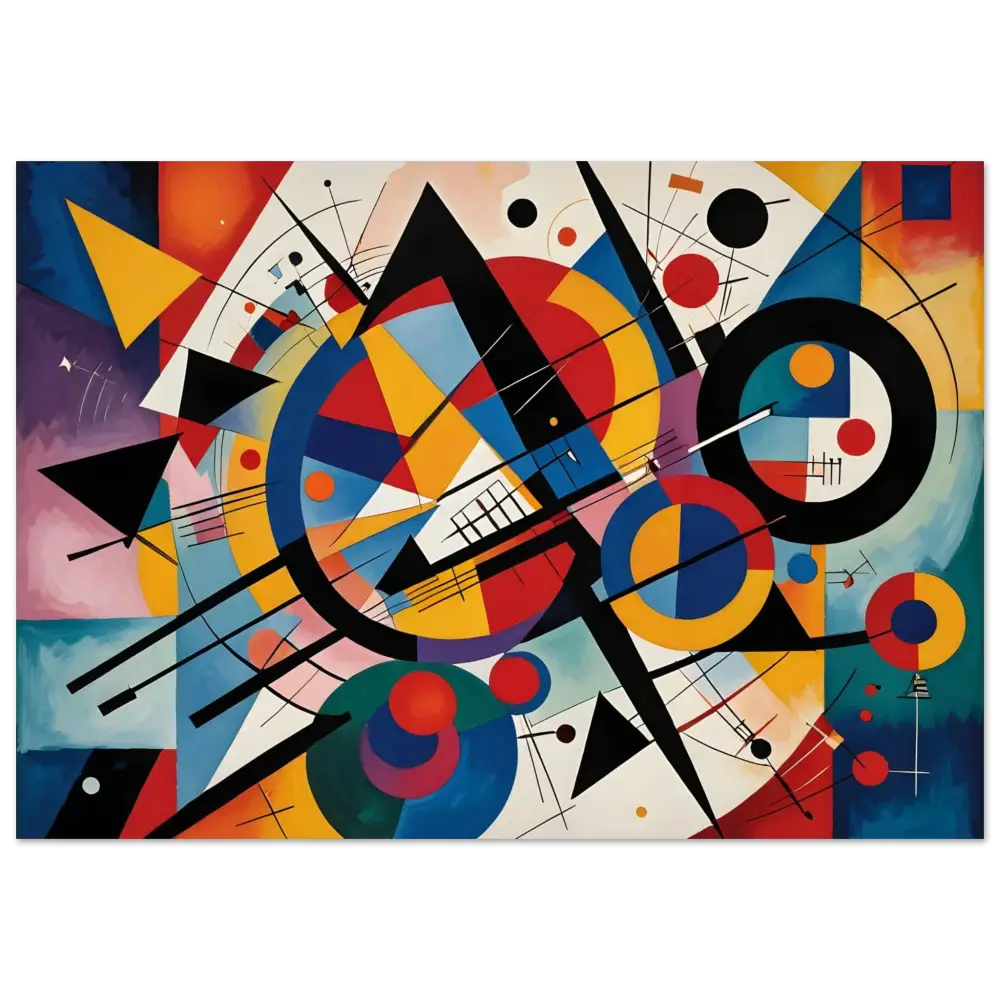 Abstract geometric painting on a Fine Art Poster Rhythmic Geometry by PixiOnyx