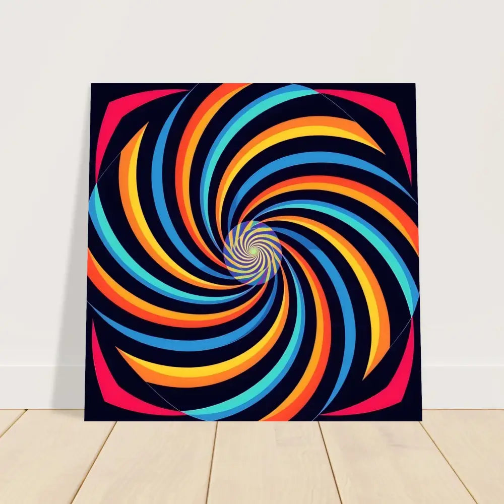 Colorful spiral artwork displayed on Fine Art Poster Spirograph Swirl by PixiOnyx