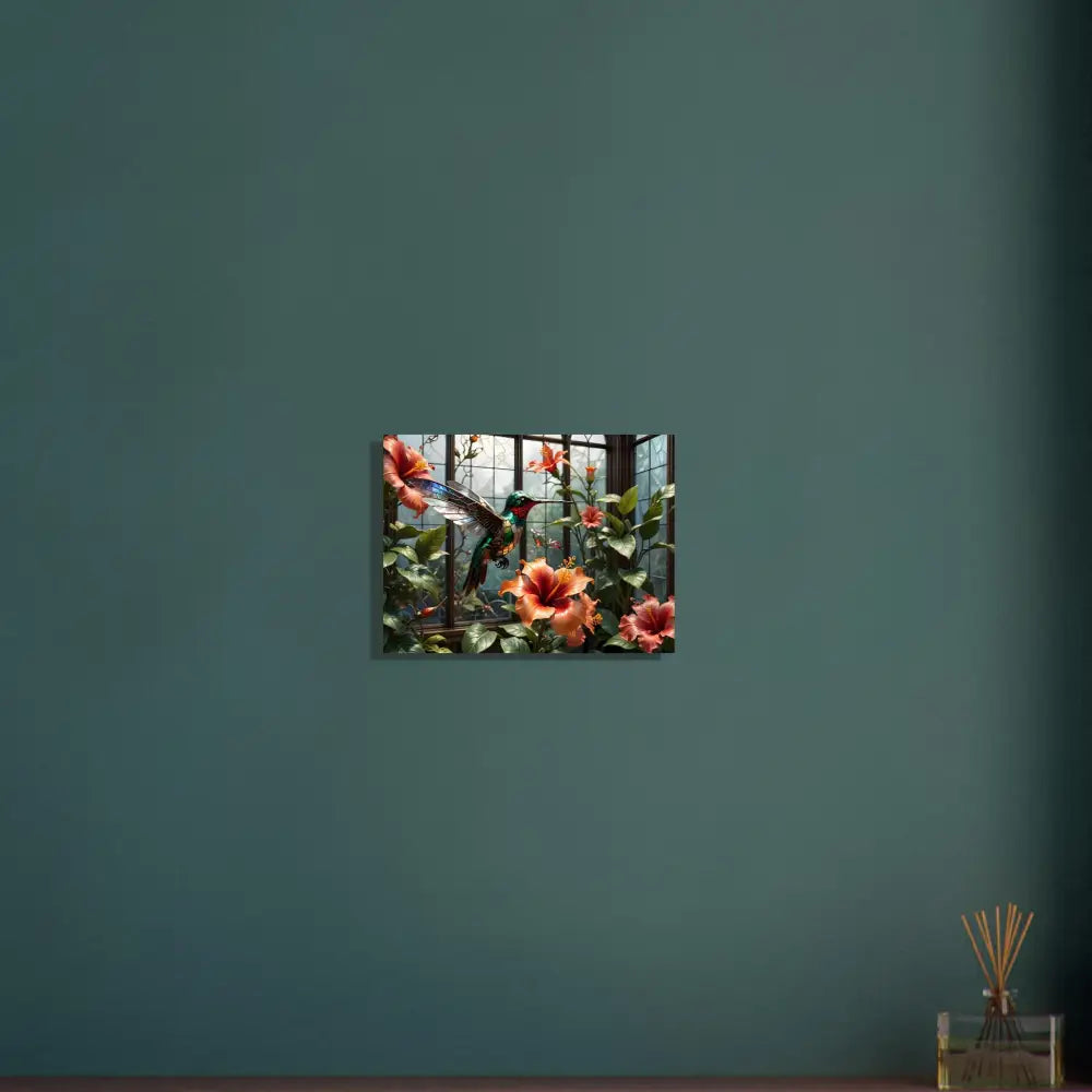 Hummingbird and hibiscus artwork on Fine Art Poster Steampunk Hummingbird PixiOnyx