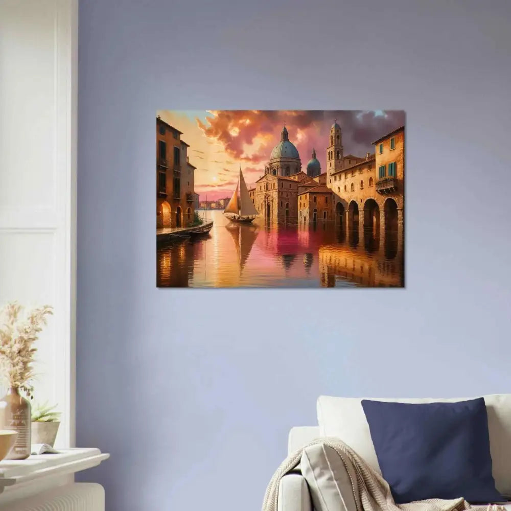 Venetian Reverie glowing canal dreamscape art on premium matte paper for gallery display