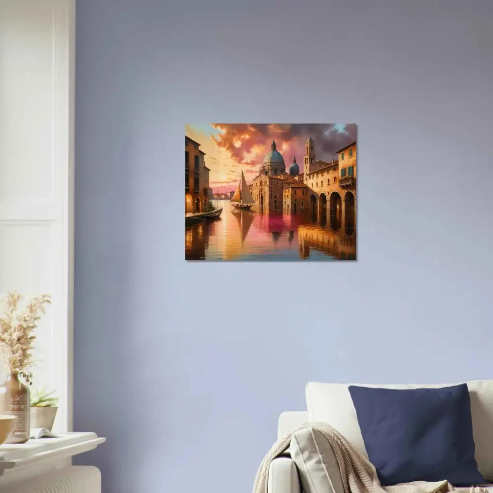 Venetian Reverie vibrant painting of glowing canal dreamscape on premium matte paper