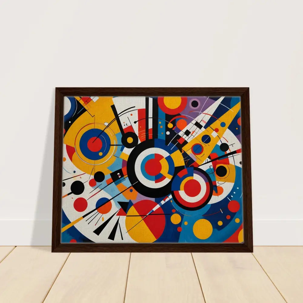 Framed abstract geometric art on canvas in the PixiOnyx Dynamic Balance collection