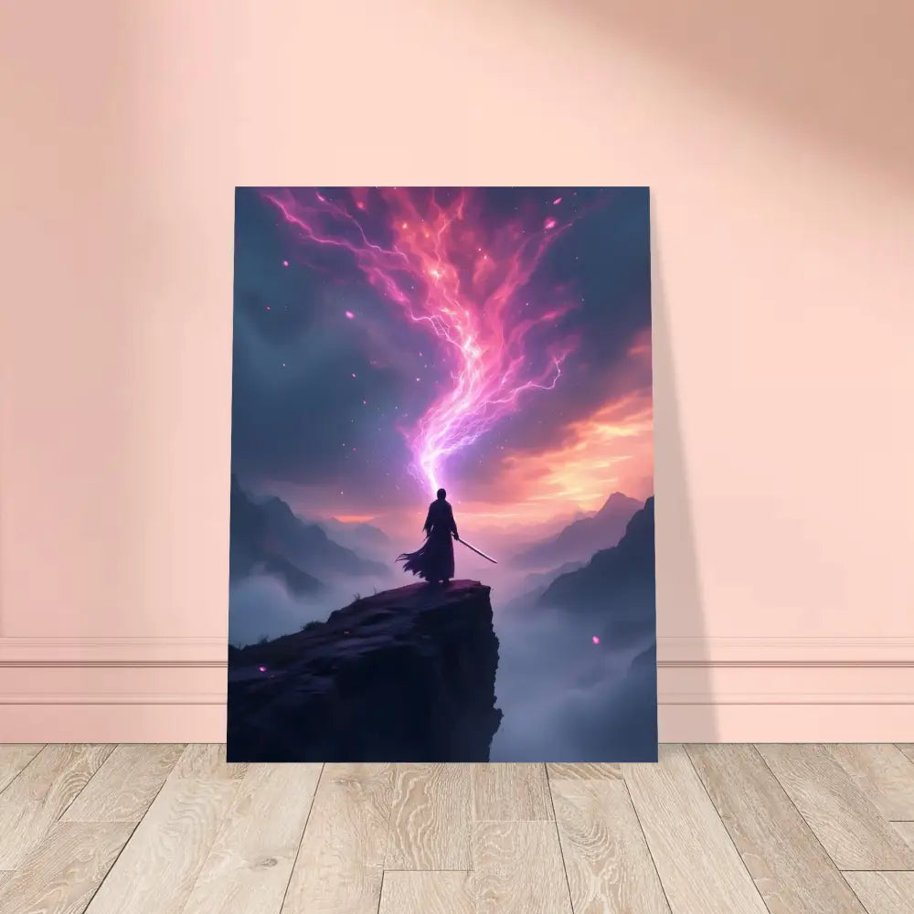 Fantasy art print titled Framed Cosmic Cliff Art The Edge of Power by PixiOnyx