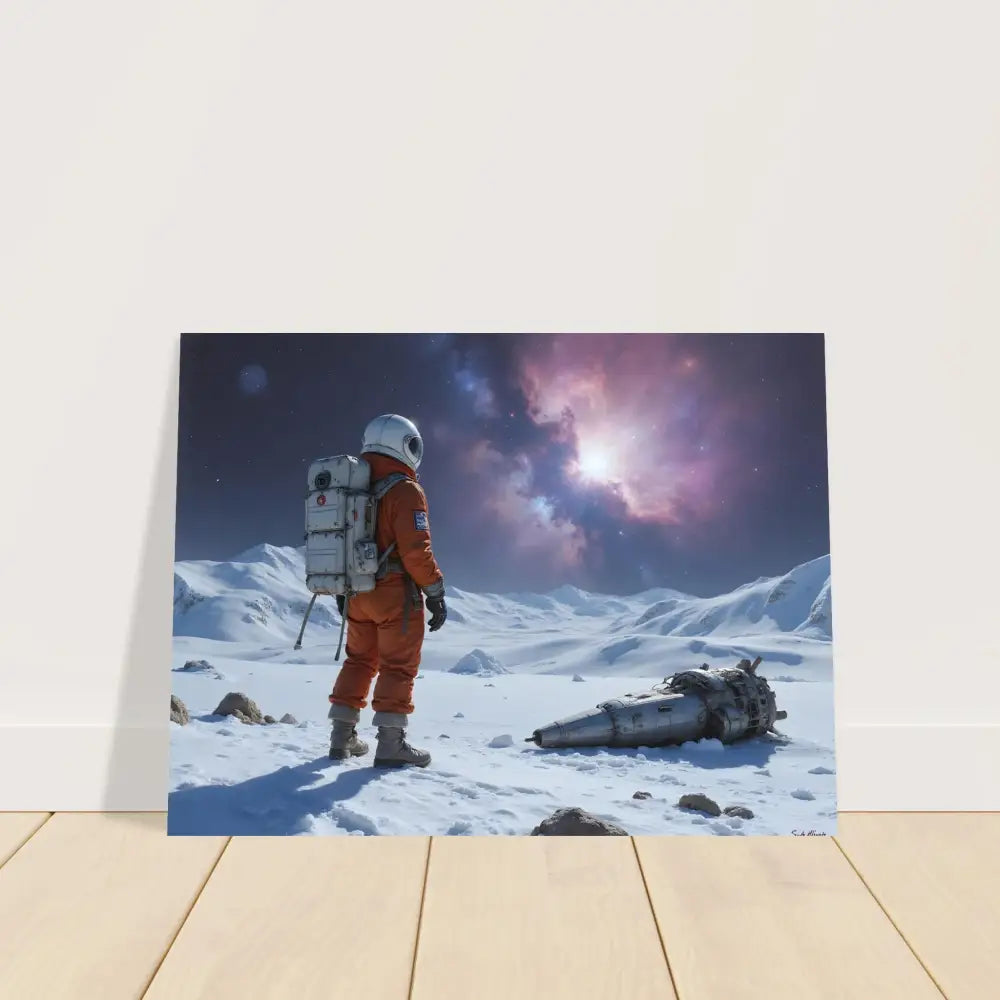 Framed Crashed Astronaut Poster Silent Descent PixiOnyx Matte Print product image