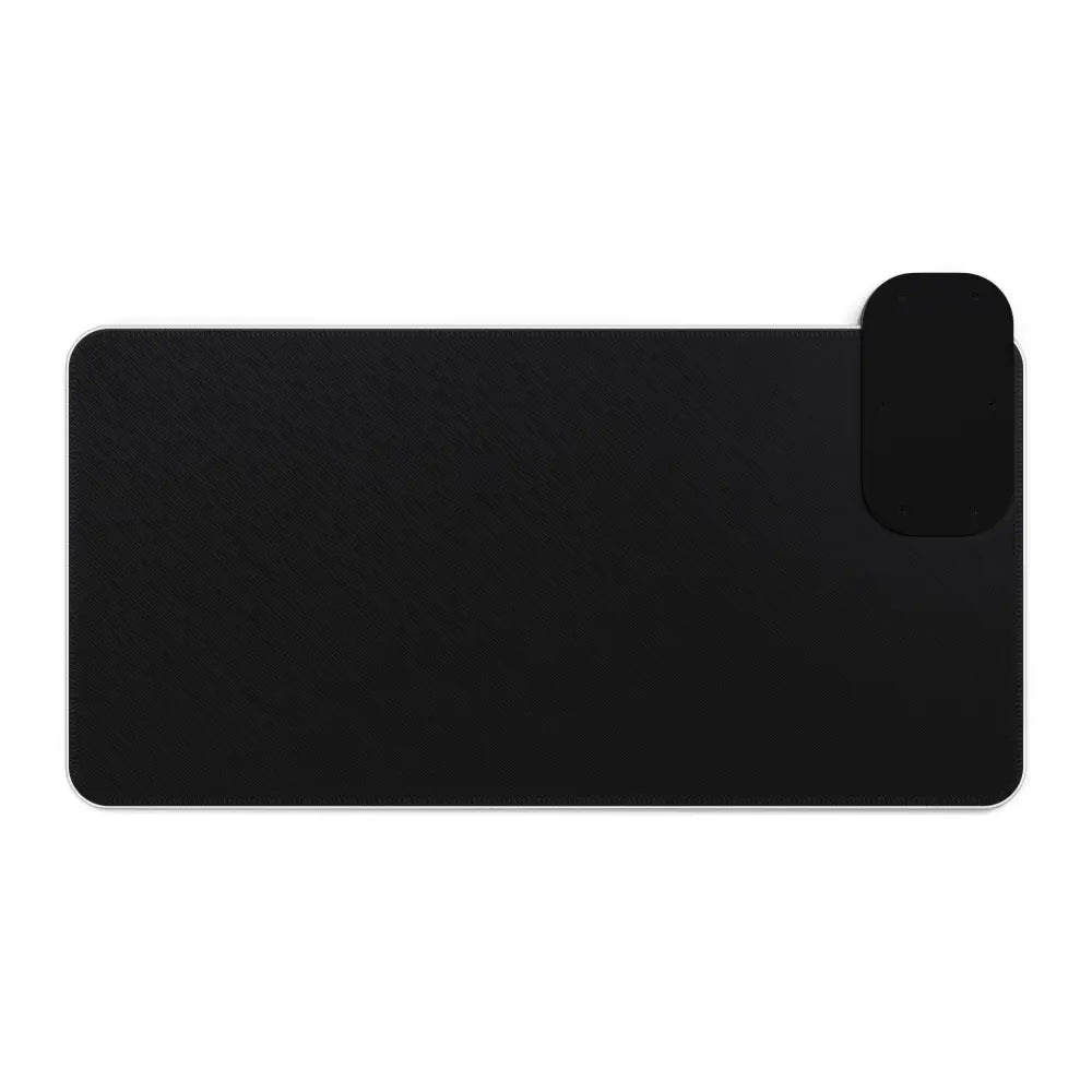 Black Gaming Mouse Pad Celestial Tide with Built-in Wireless Charger and RGB LEDs