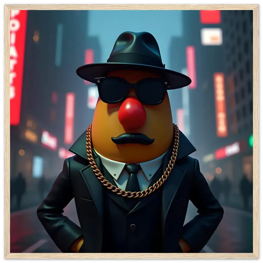 Gangster Mr. Potato Head framed poster from PixiOnyx product collection