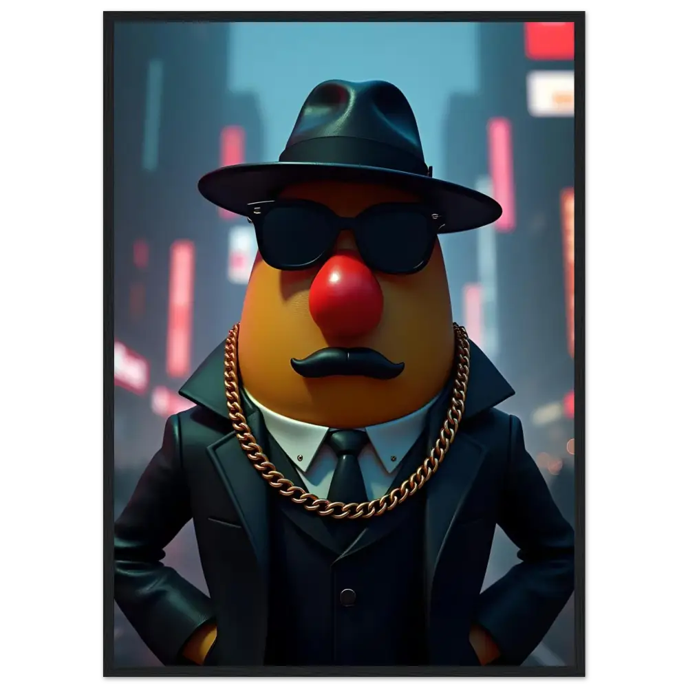 Mr. Potato Head gangster themed framed poster from PixiOnyx artwork