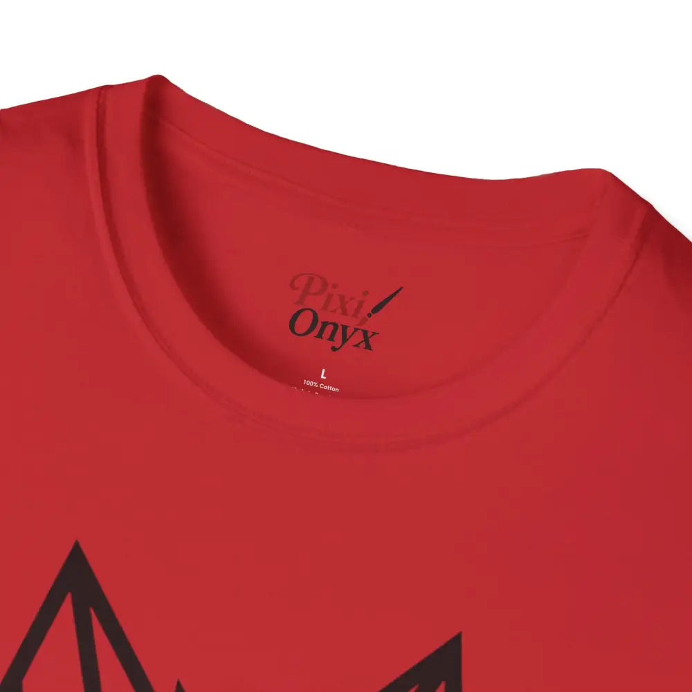 Red crew-neck softstyle tee wolf with printed geometric wolf label for animal lovers