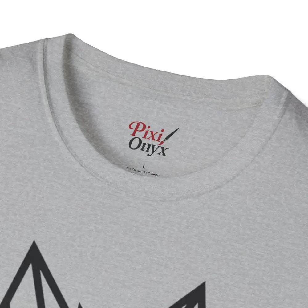 Light gray geometric wolf graphic t-shirt with brand tag unisex softstyle tee wolf gift
