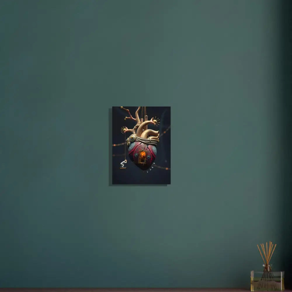 Anatomical heart art print on the Heart Machine Aluminum Print by PixiOnyx Dreamcore Panel