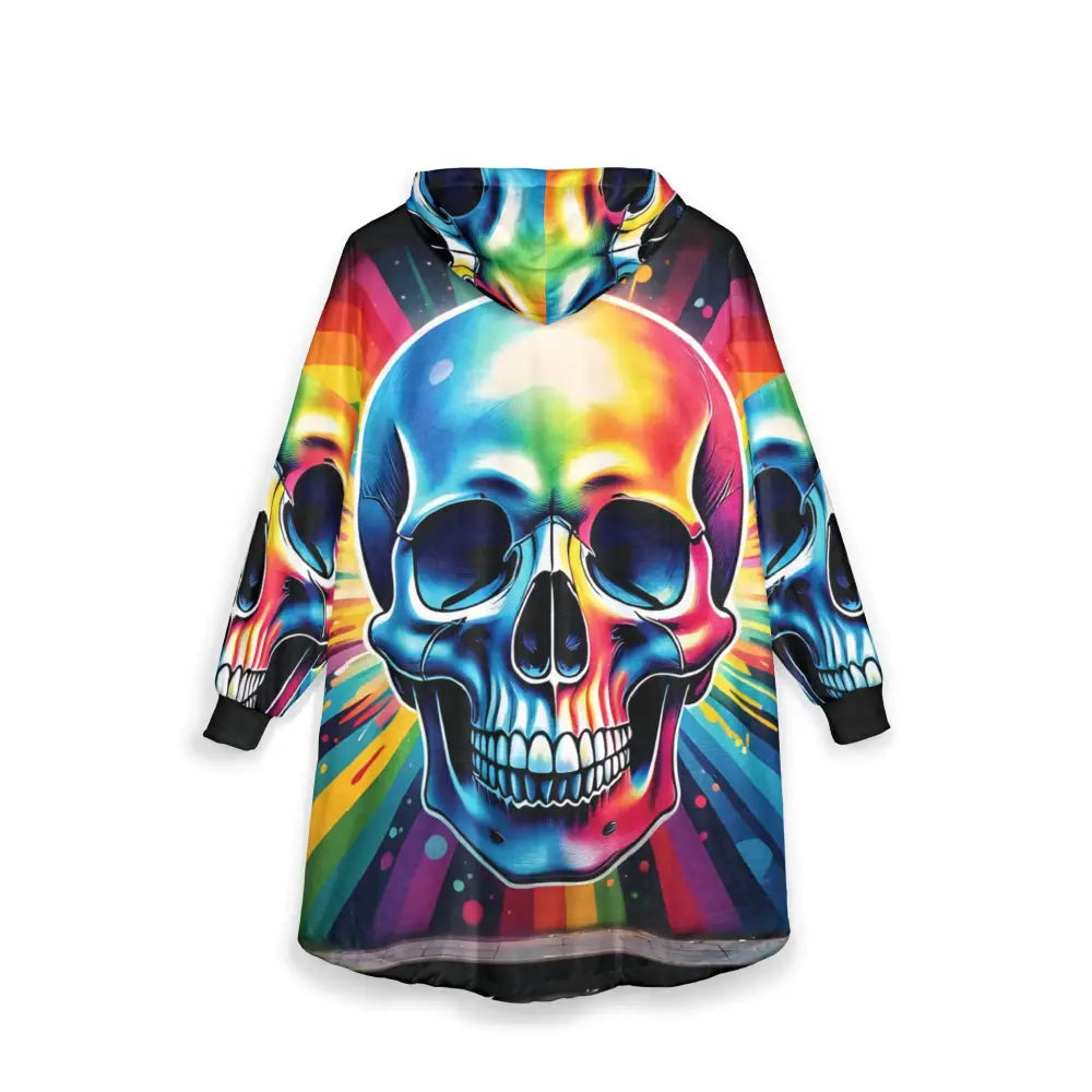 Rainbow skull hooded blanket from Psychedelic Cozywear by PixiOnyx