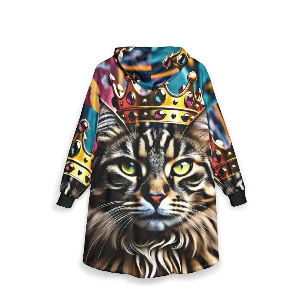 Cat-themed hooded dress from Hooded Blanket Royal Meowjesty PixiOnyx Cozy Cat King Wearable Throw