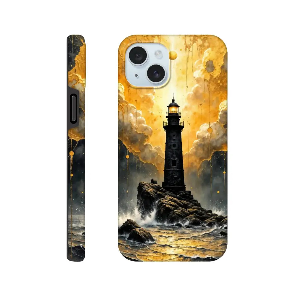 IPhone Tough Case with lighthouse design, abstract lighthouse masterpiece, glossy polycarbonate outer surface