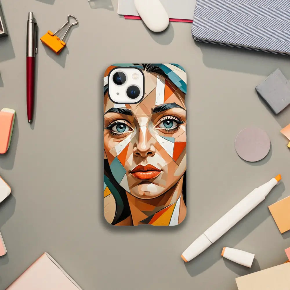 IPhone Tough Case with Geometric Portrait Design from PixiOnyx Artistic Armor