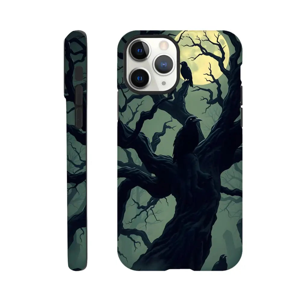 Raven-themed iPhone Tough Case Watcher of the Crooked Moon PixiOnyx Gothic Guard Edition