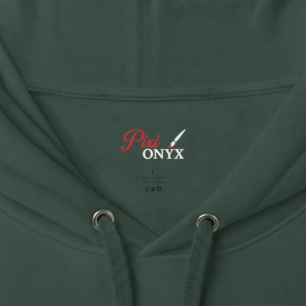 Dark green heavyweight hooded sweatshirt kangaroo no worries hoodie with ribbed texture and silver-toned drawstring eyelets