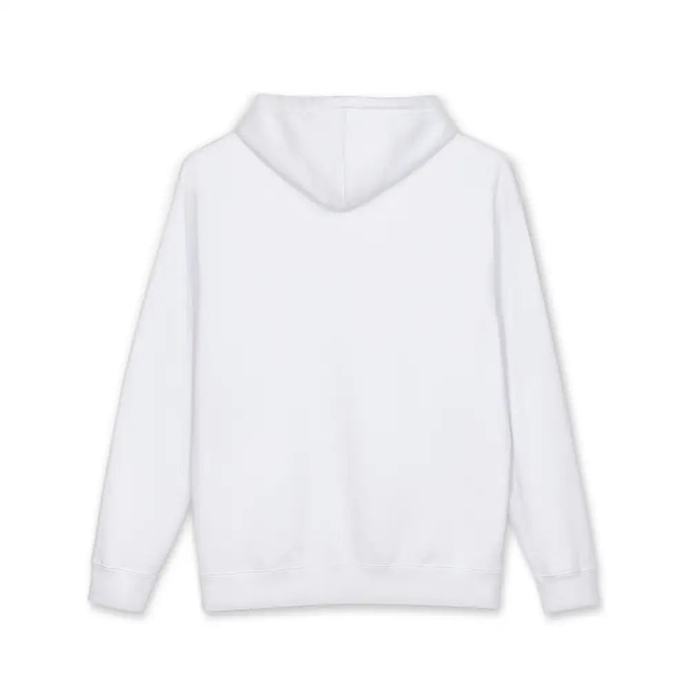 White keep going unisex hoodie with soft smooth fabric tear away label and machine wash care instructions