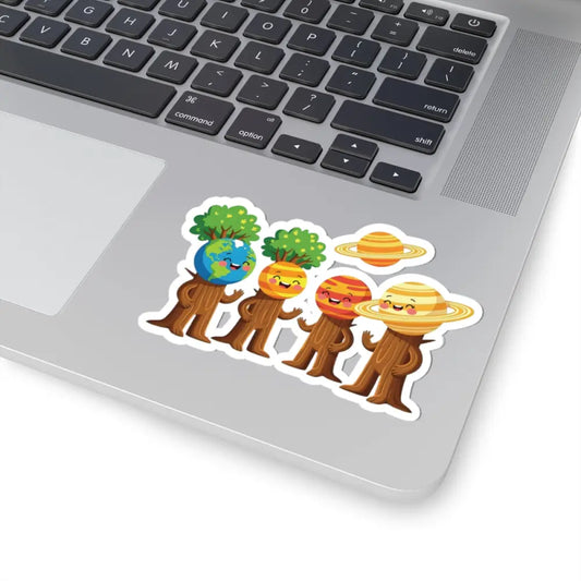 Planet character stickers from the Cosmic Tree Friends Kiss-Cut Sticker set by PixiOnyx Planetfolk Series