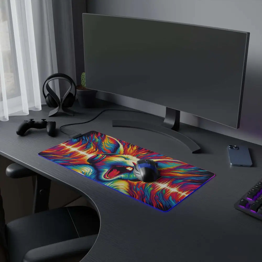 RGB gaming mouse pad with colorful fox design from Sonic Scream series by Honson Ventures Limited