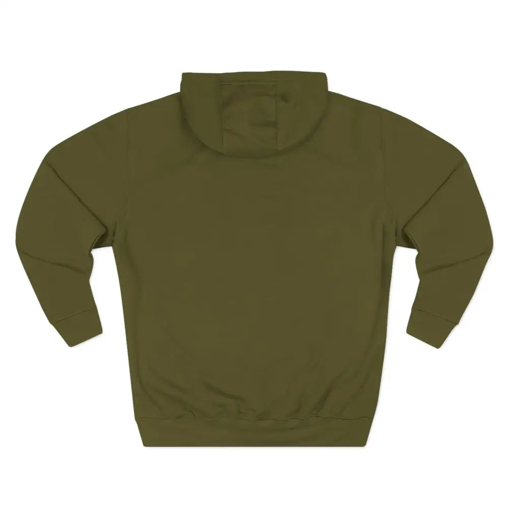 Olive green Lotus Blossom Fleece Unisex Hoodie with three-panel fleece, spacious kangaroo pocket