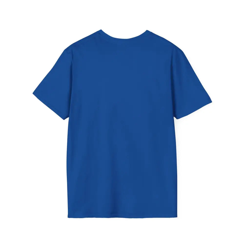 Plain blue unisex softstyle t-shirt from Lotus Blossom collection for reducing fabric waste