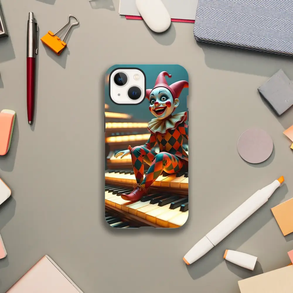Clown-themed phone case on Marionette iPhone Case PixiOnyx Tough Shell Cover