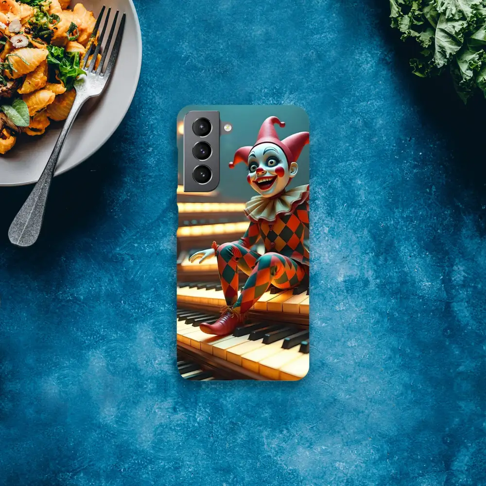 Clown playing piano phone case for Samsung Marionette Puppet’s Prelude PixiOnyx Slim Shell
