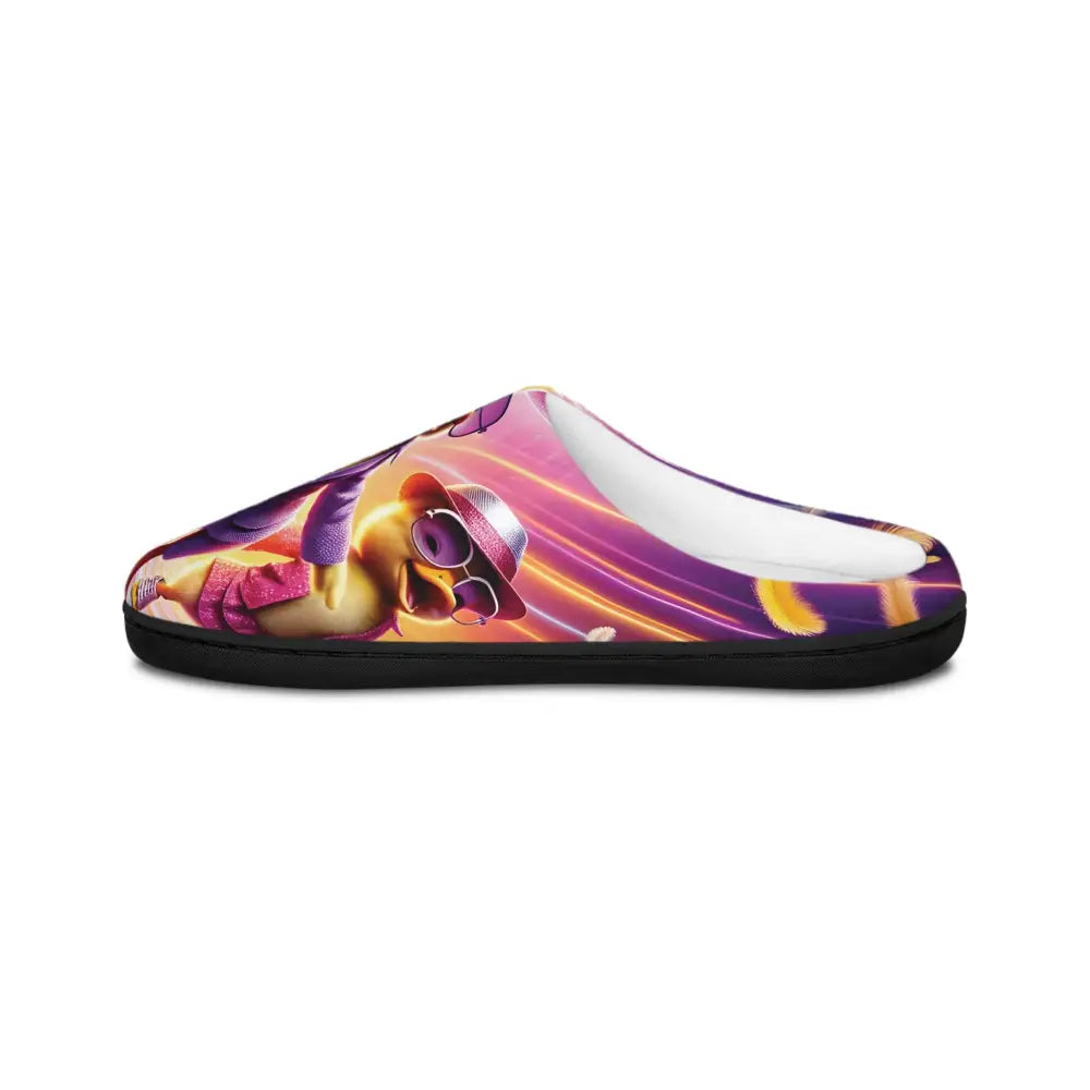 Colorful cartoon-printed slipper from Men’s Indoor Slippers Disco Ducklings PixiOnyx