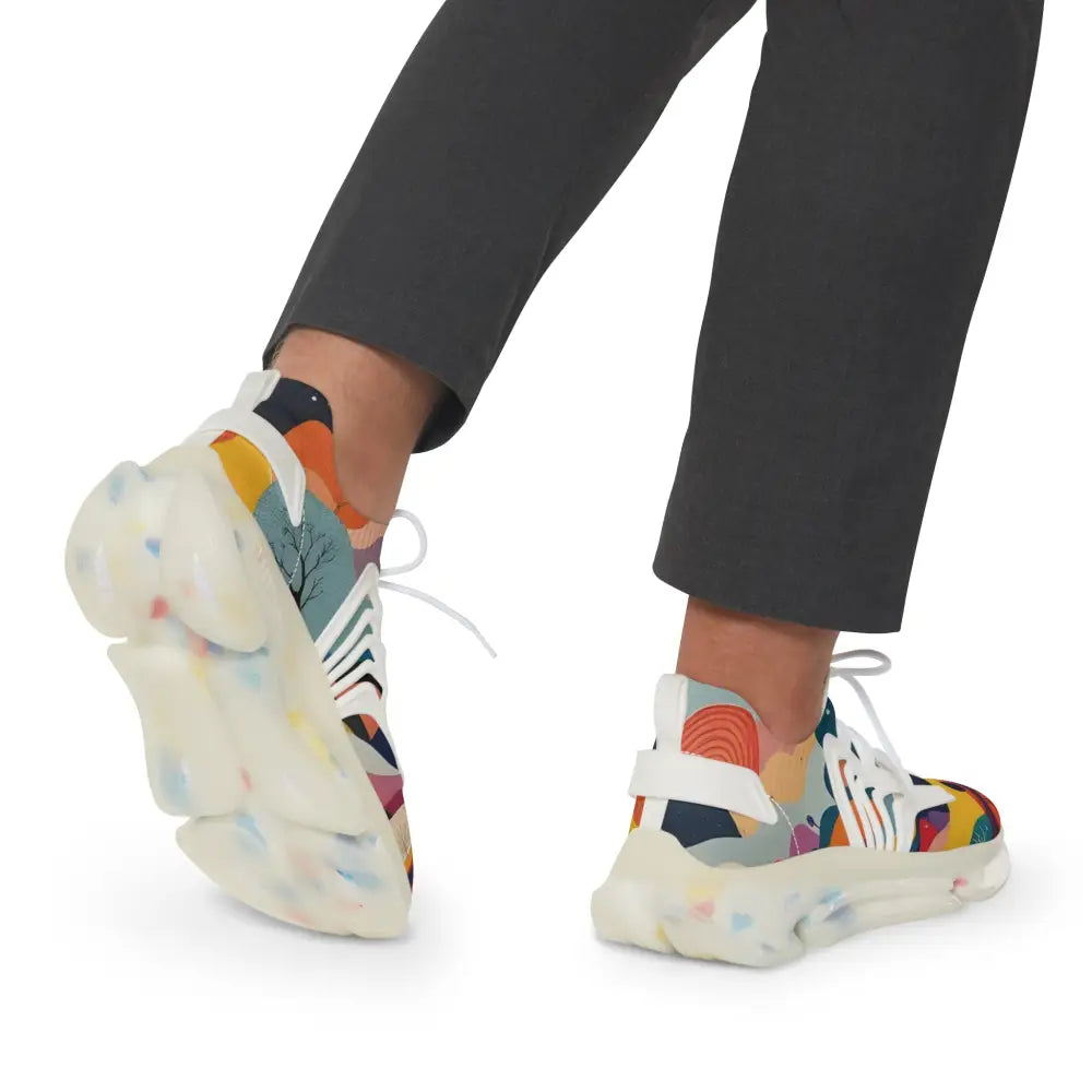 Colorful patterned sneakers from Men’s Mesh Sneakers Flowstate Mirage by PixiOnyx Psychedelic Motionwear