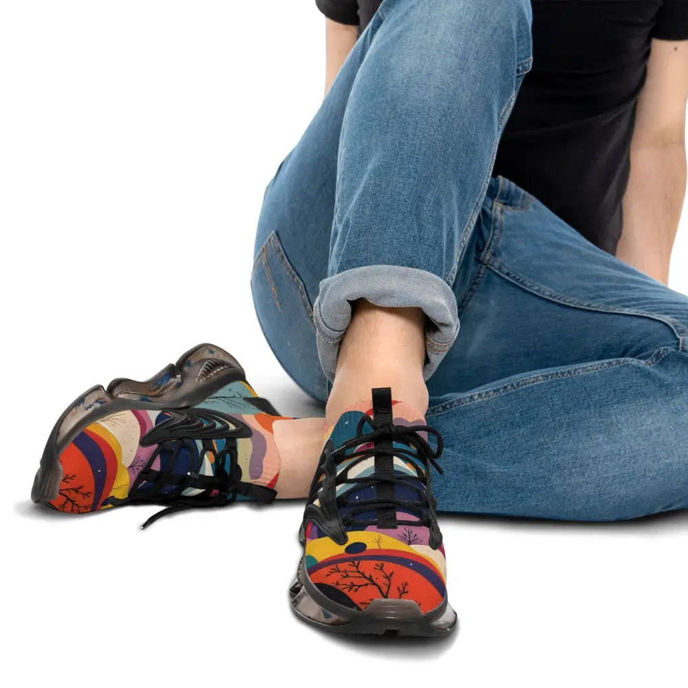 Colorful patterned Mesh Sneakers Men’s Flowstate Mirage PixiOnyx Psychedelic Motionwear