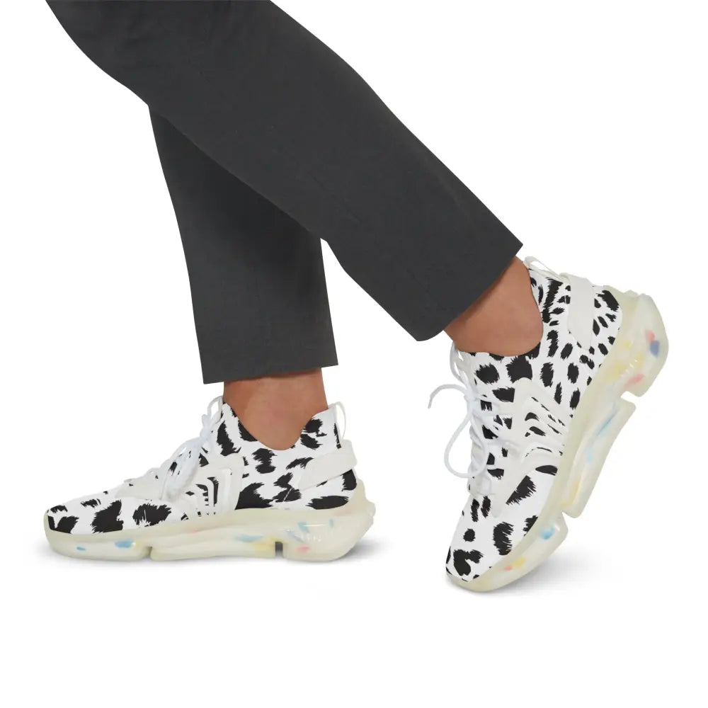 Cow-print sneakers from Men’s Sneakers White Leopard Dash PixiOnyx Streetstride Edition