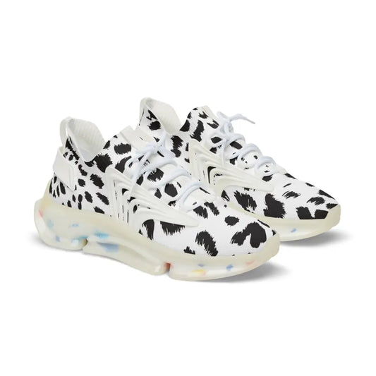 Cow-print athletic shoes from Men’s Sneakers White Leopard Dash PixiOnyx Streetstride Edition