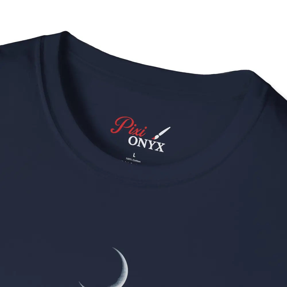 Dark blue softstyle t-shirt designed with ribbed knit collar from Mountain-Themed Unisex T-Shirt collection