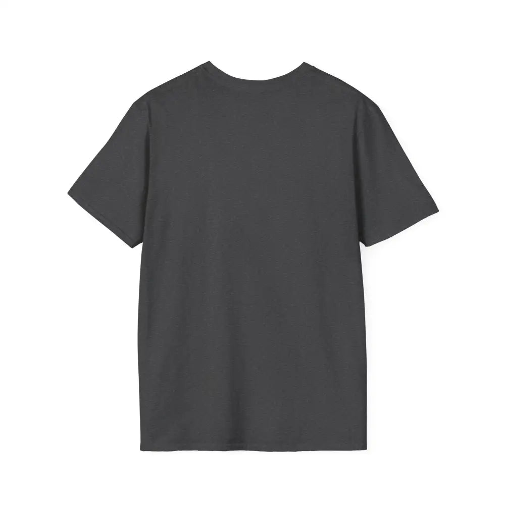Solid dark grey softstyle t-shirt designed with ribbed knit collar, eco-friendly reduced fabric waste